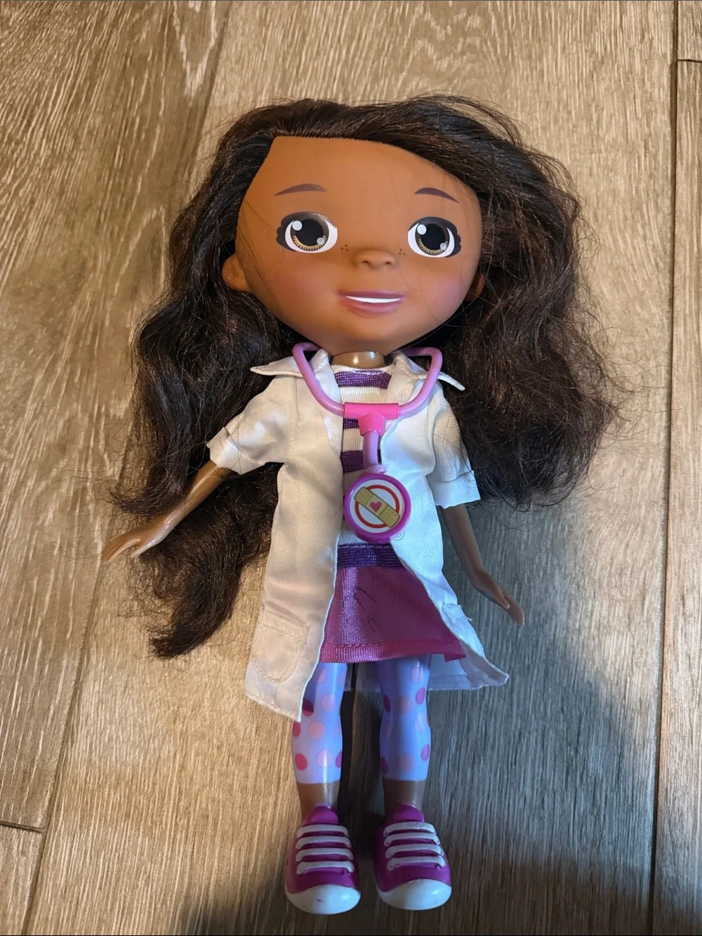 Disney Doc McStuffins Doll in Pink, Purple and White Outfit